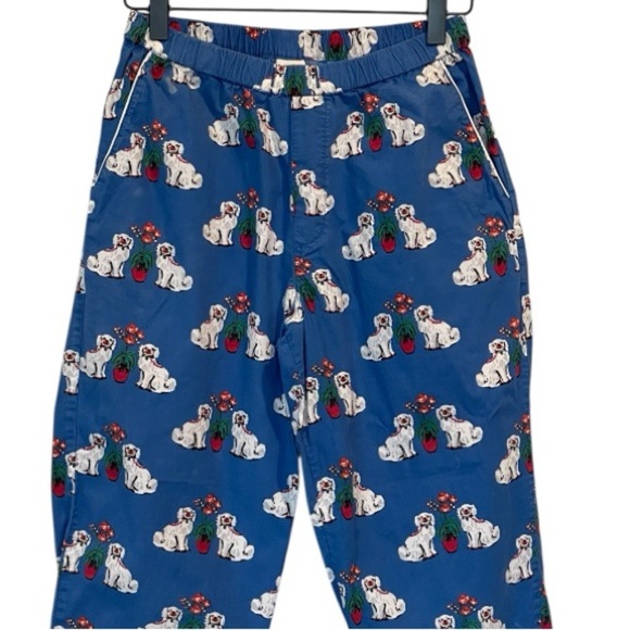 Printfresh Blue Long Pajama Set Dog Pattern, Anthropologie, Organic Cotton, XXS - Picture 16 of 16